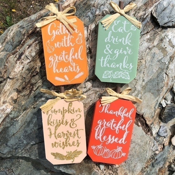 Fall Holidays Festive Signs Decor Set Of 4 - Picture 7 of 7